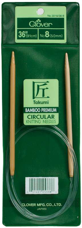 Takumi Bamboo Circular Knitting Needles 36" Size 13/9mm