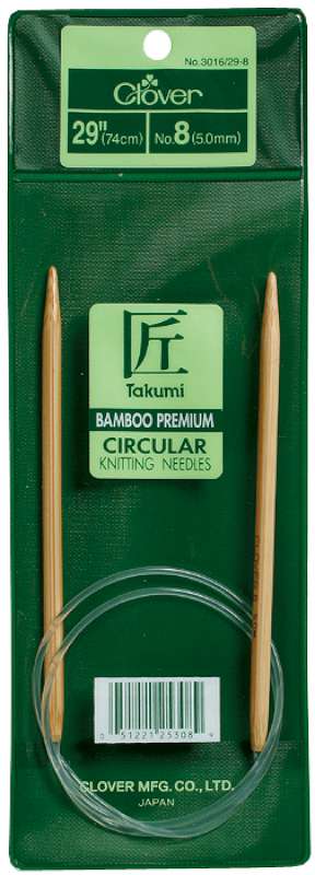 Takumi Bamboo Circular Knitting Needles 29" Size 8/5mm