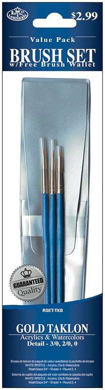 Gold Taklon Value Pack Brush Set 3/Pkg