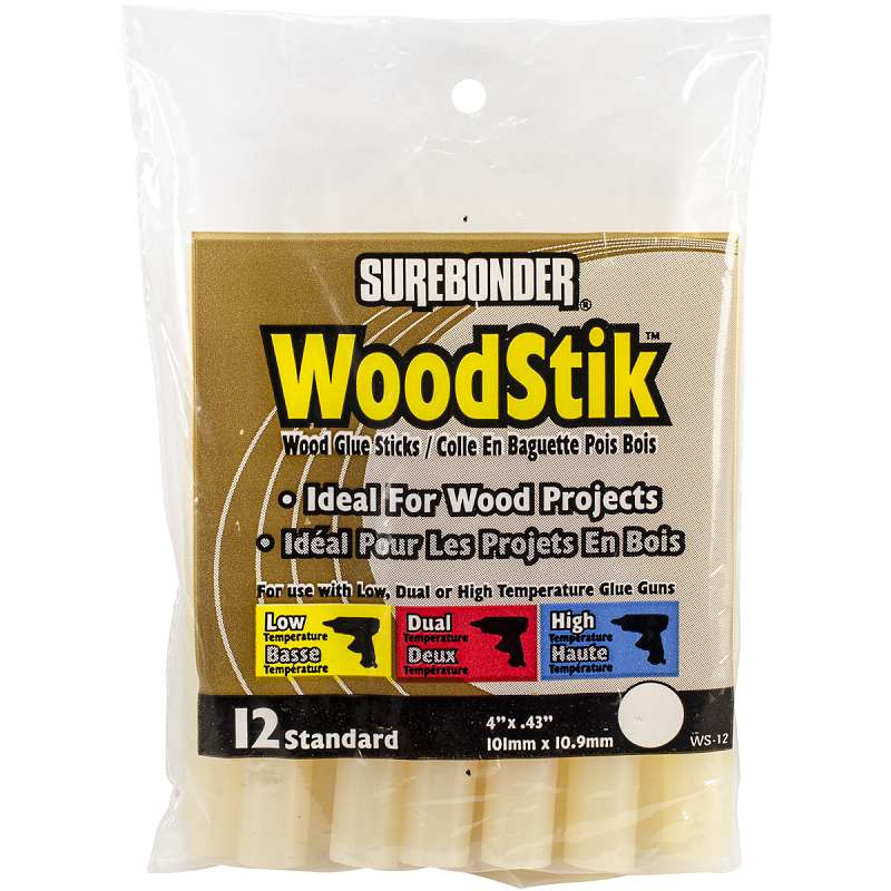 All-Temp Wood Stik Glue Sticks 7/16"X4" 12/Pkg
