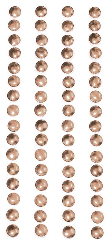Metal Stickers Nailheads 5mm Round 64/Pkg Brass