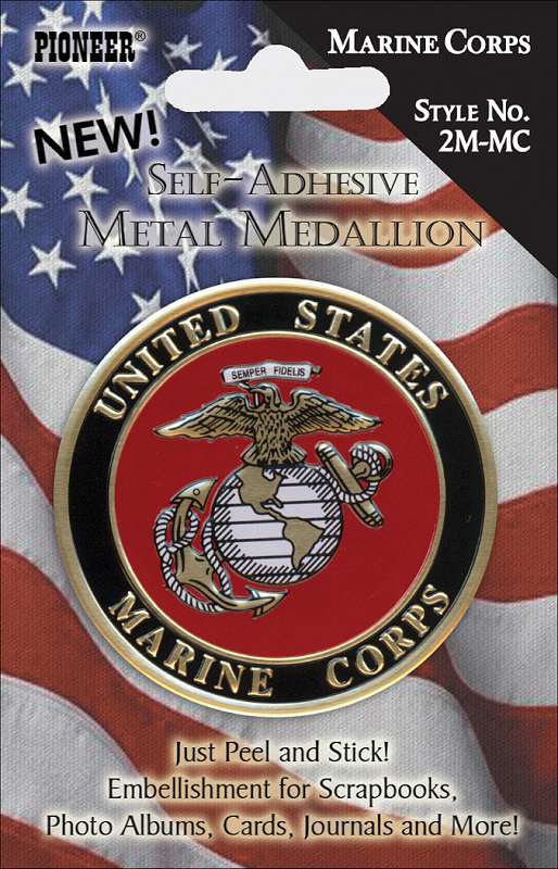 Military Self-Adhesive Metal Medallion 2" Marine Corps
