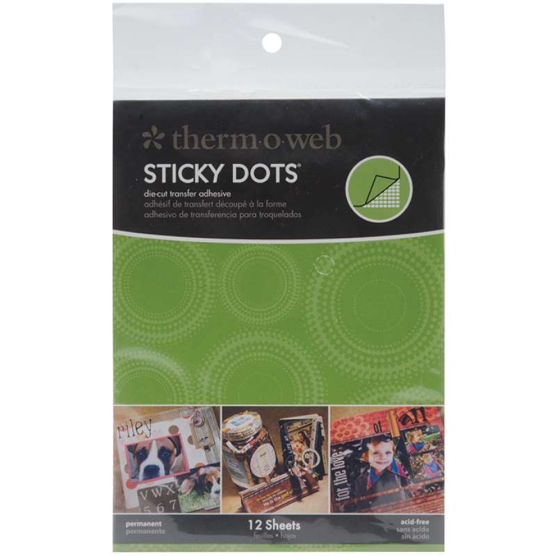 Sticky Dot Die-Cut Adhesive Sheets 4.25"X5.5" 12/Pkg