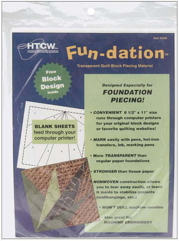 Fun-Dation Quilt Block Piecing Material 8.5"X11" 25/Pkg