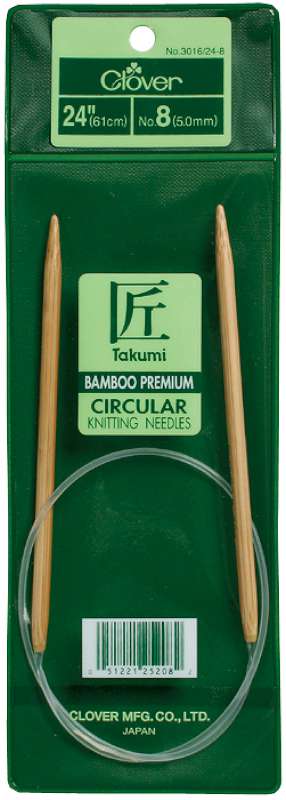 Takumi Bamboo Circular Knitting Needles 24" Size 13/9mm