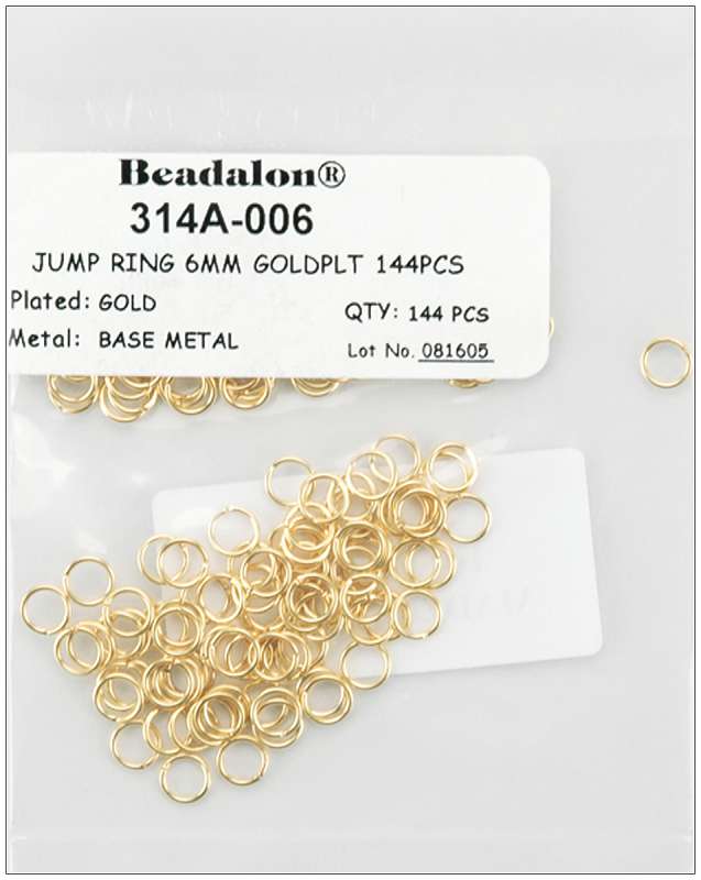 Jump Rings 6mm 144/Pkg Gold-Plated