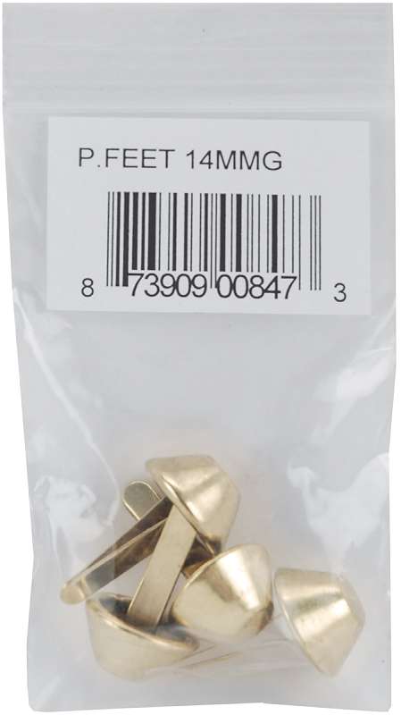 Purse Feet 14mm 4/Pkg Gold