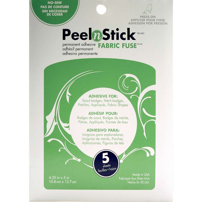 Peel'n Stick Fabric Fuse Sheets 4.25"X5" 5/Pkg