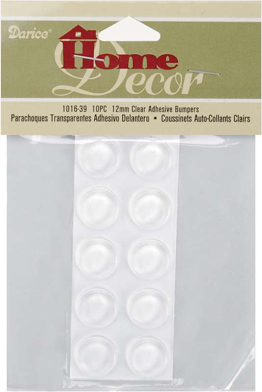 Adhesive Bumpers Round 12mmX4mm 10/Pkg Clear