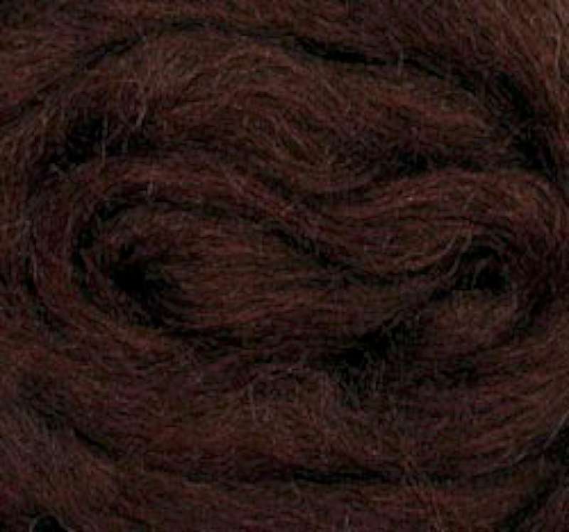 Wool Roving 12" .22oz Chocolate