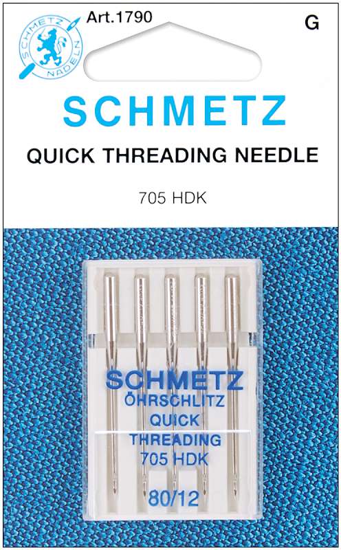 Quick Self-Threading Machine Needles Size 12/80 5/Pkg