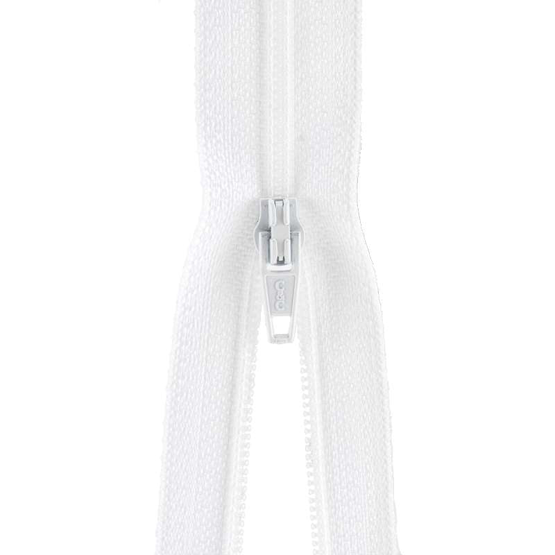 Plastic Robe Zipper 36" White