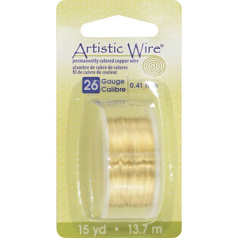Artistic Wire 26 Gauge 15yd Non-Tarnish Brass