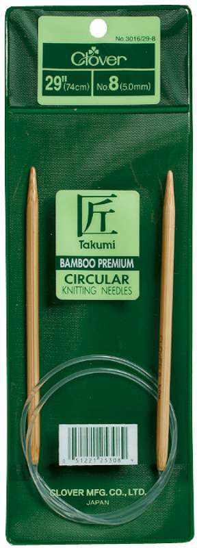 Takumi Bamboo Circular Knitting Needles 29" Size 13/9mm