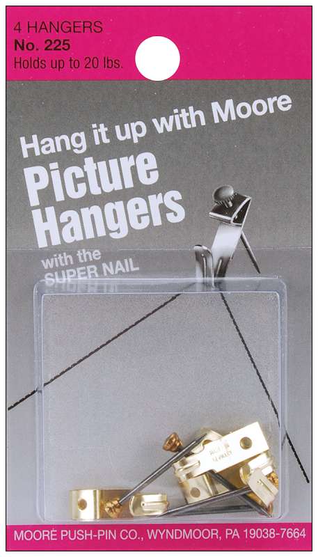 Picture Hangers W/Super Nail 4/Pkg Up To 20lb