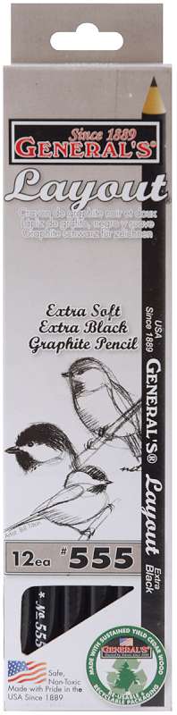 Layout Graphite Drawing Pencils 12/Pkg 6B