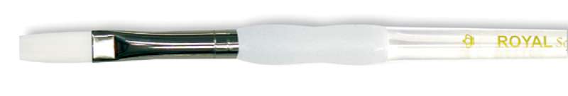 Soft-Grip White Taklon Flat Brush Size 8