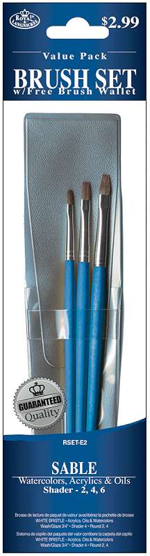 Sable Value Pack Brush Set 3/Pkg