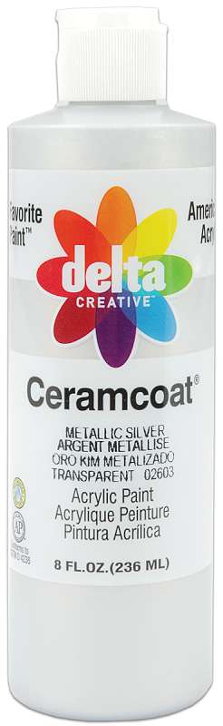 Ceramcoat Acrylic Metallic Paint 8oz Metallic Silver - Opaque