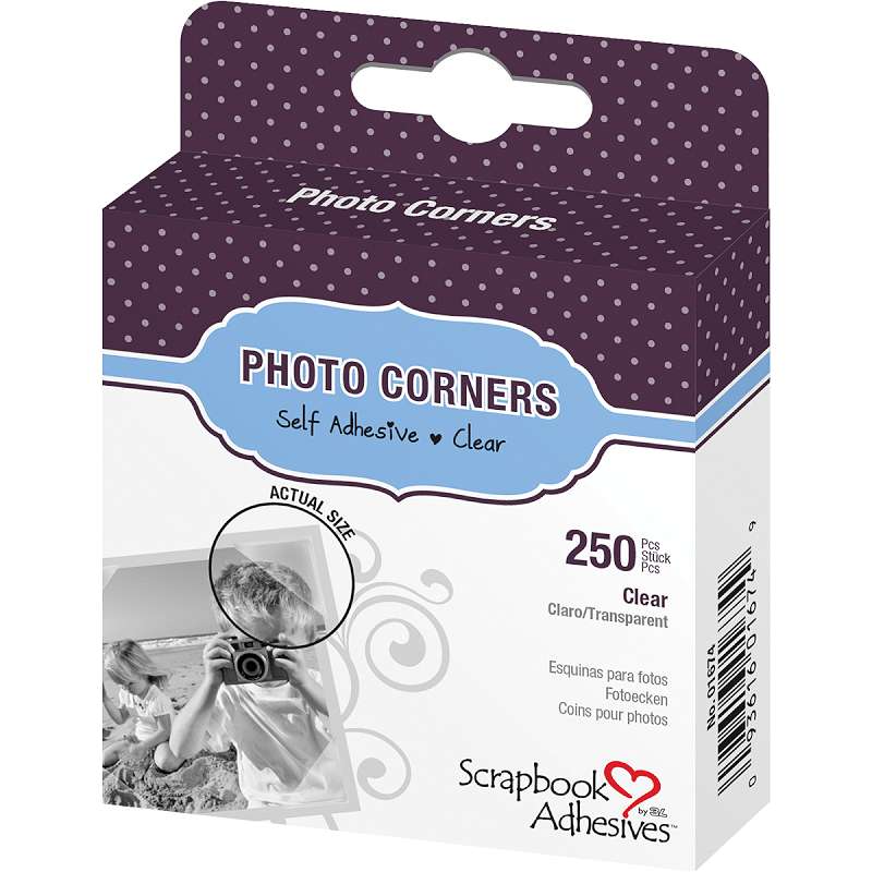 Scrapbook Adhesives Photo Corners Self-Adhesive .375" 250/Pk Clear