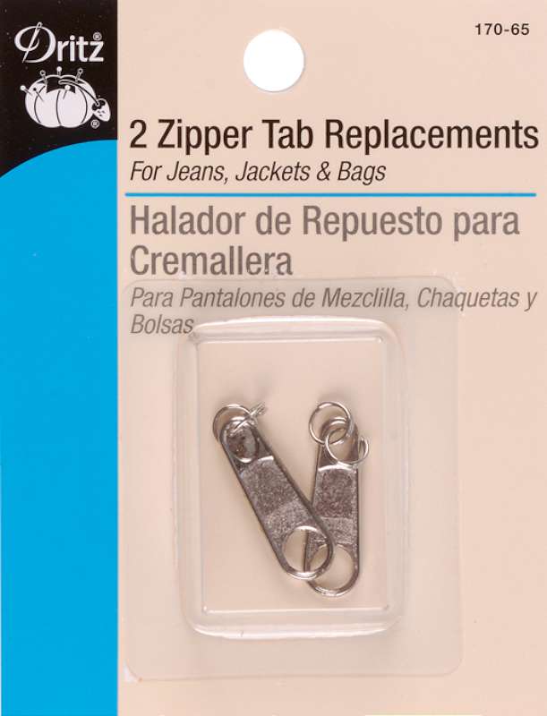 Zipper Tab Replacements 2/Pkg Nickel
