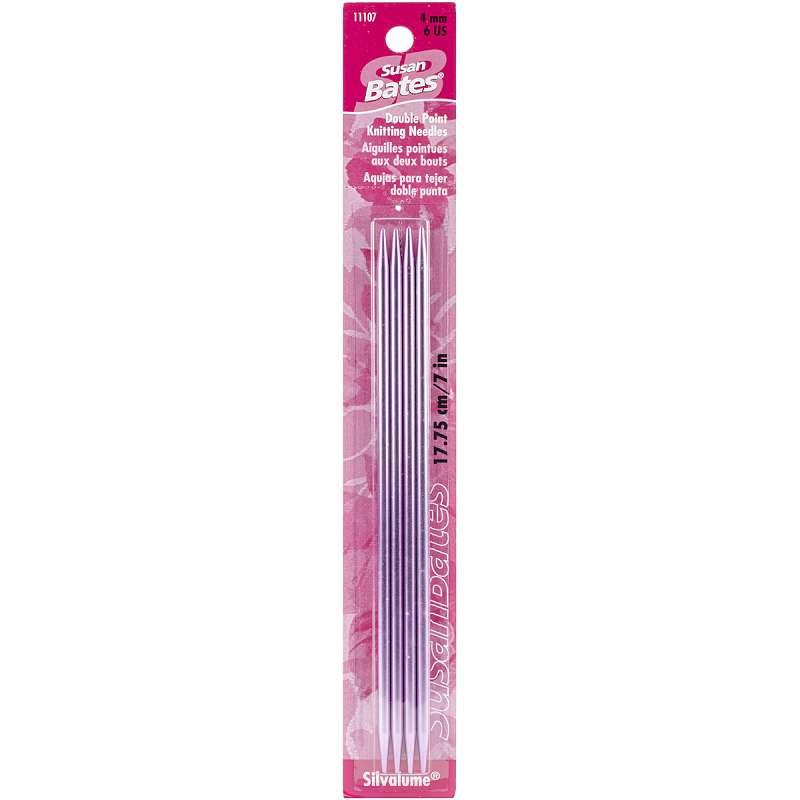 Silvalume Double Point Knitting Needles 7" 4/Pkg Size 6/4mm
