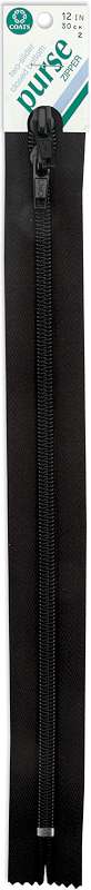 Purse Double Slider Zipper 12" Black