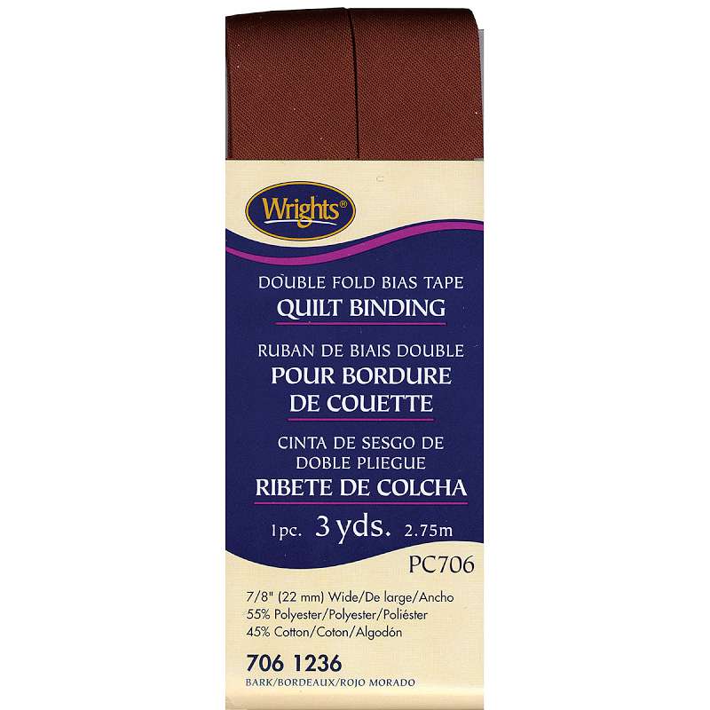 Double Fold Quilt Binding 7/8"X3yd Bark
