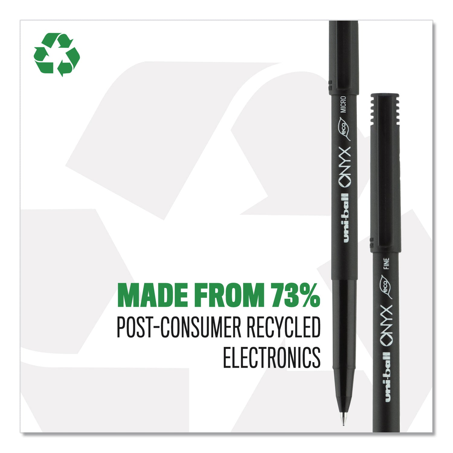 Onyx Roller Ball Stick Dye-Based Pen, Black Ink, Micro, Dozen