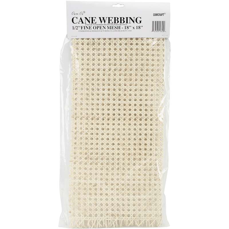Cane Webbing .5" Fine Open Mesh 18"X18" Natural