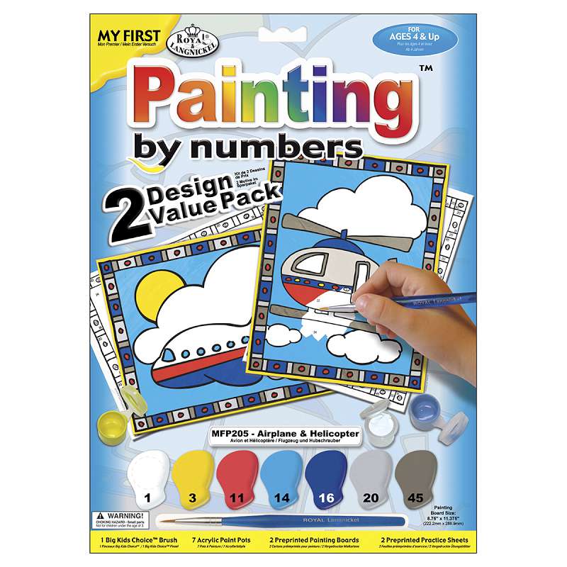 My First Paint By Number Kit 8.75"X11.375" 2/Pkg Airplane & Helicopter