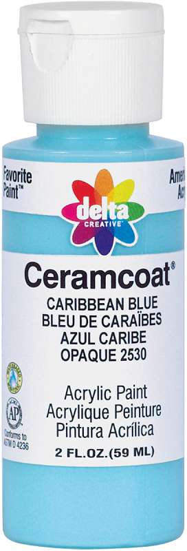 Ceramcoat Acrylic Paint 2oz Caribbean Blue - Opaque