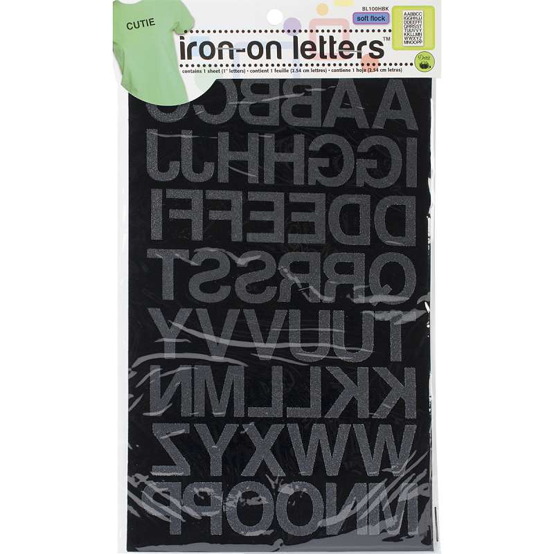 Iron-On Letters 1" Block Black
