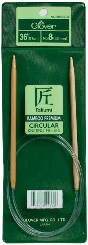 Takumi Bamboo Circular Knitting Needles 36" Size 5/3.75mm