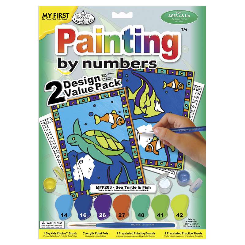 My First Paint By Number Kit 8.75"X11.375" 2/Pkg Sea Turtle & Fish