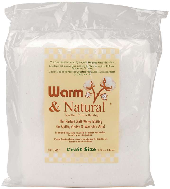 Warm & Natural Cotton Batting Craft Size 34"X45"