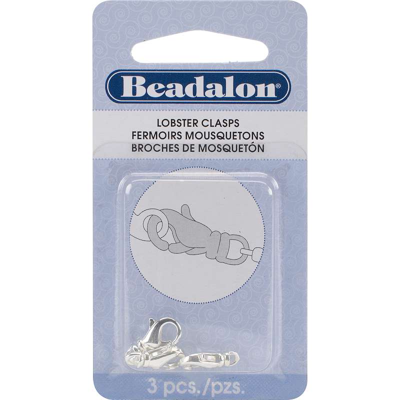 Lobster Swivel Clasps 15mm 13/Pkg Silver-Plated