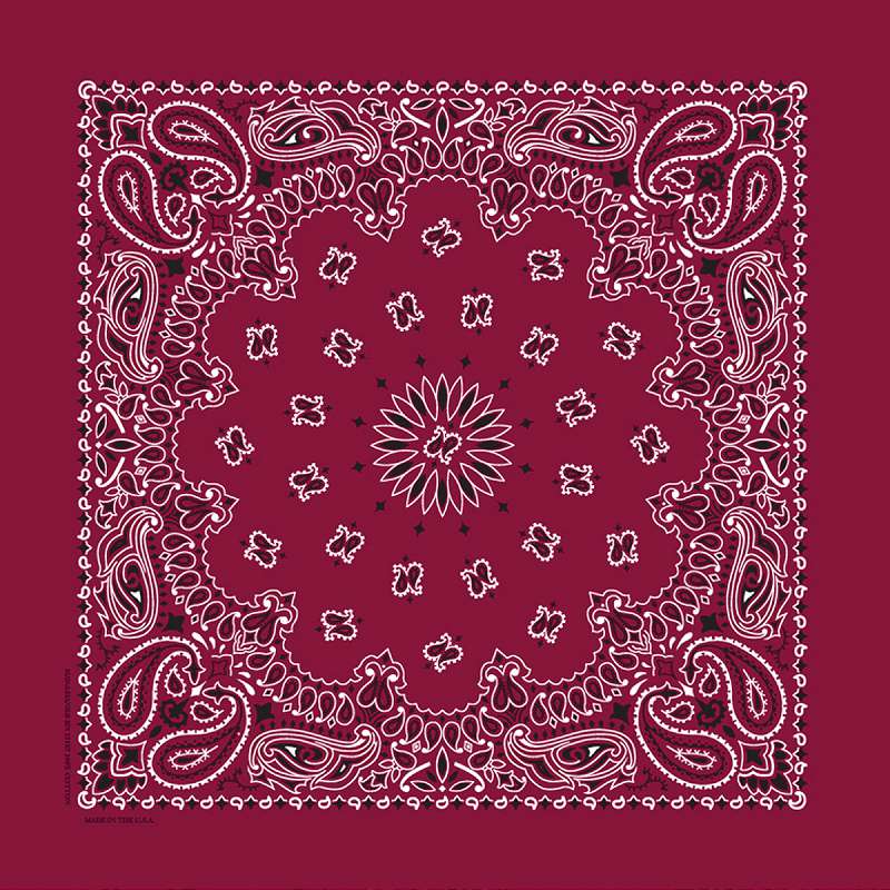 Hav-A-Hank Paisley Bandanna 22"X22" Burgundy