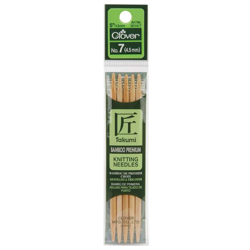 Takumi Bamboo Double Point Knitting Needles 5" 5/Pkg Size 7/4.5mm