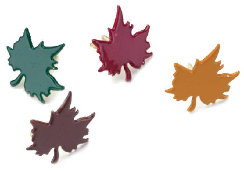 Painted Metal Paper Fasteners 50/Pkg Leaves - Fall