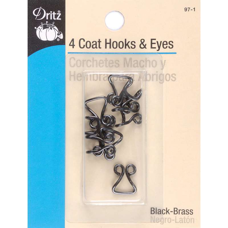 Coat Hooks & Eyes 3/8" 4/Pkg Nickel
