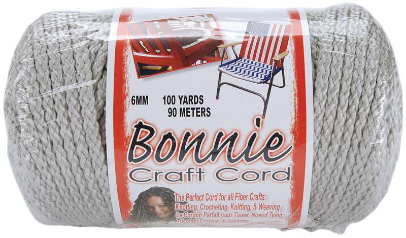 Bonnie Macrame Craft Cord 6mmX100yd Shadow Gray