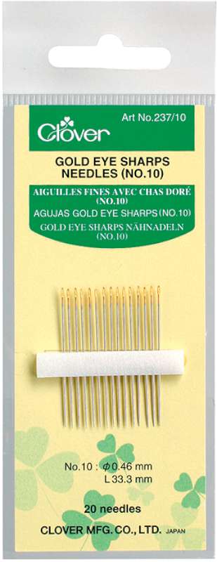 Gold Eye Sharps Needles Size 10 20/Pkg