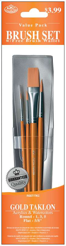 Gold Taklon Value Pack Brush Set 4/Pkg