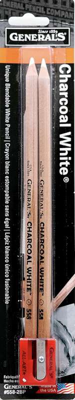 Charcoal White Pencils 2/Pkg 2B
