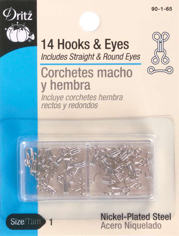 Hooks & Eyes Size 1 14/Pkg Nickel