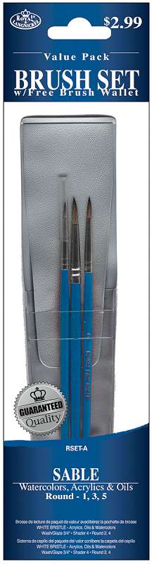 Sable Value Pack Brush Set 3/Pkg
