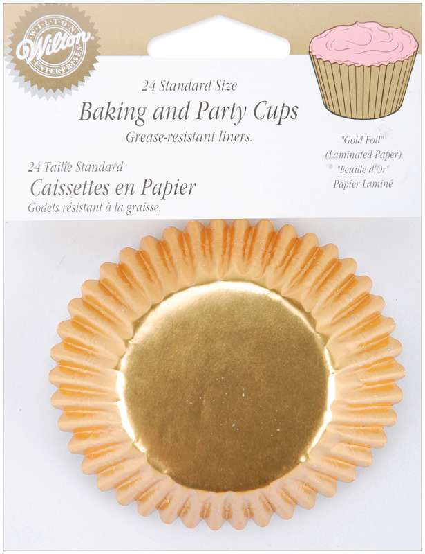 Standard Baking Cups Gold Foil 24/Pkg