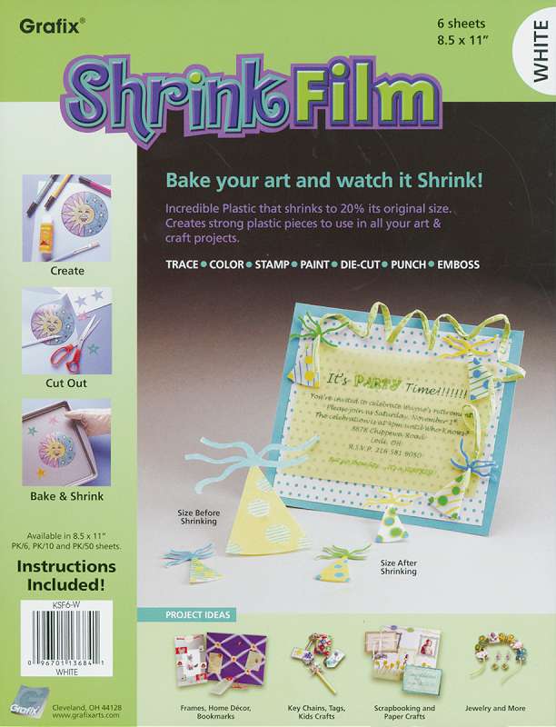 Shrink Film 8.5"X11" 6/Pkg White