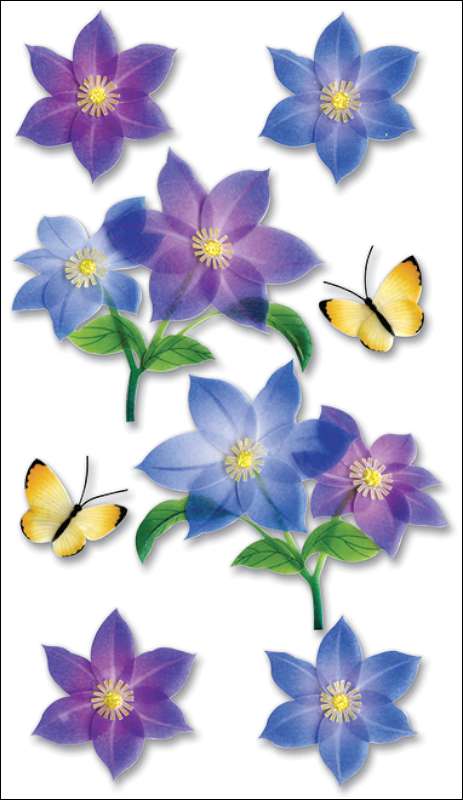 Jolee's Boutique Dimensional Stickers Purple Flowers
